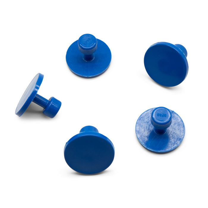 KECO 30 mm / 1.2" Blue Smooth Round Glue Tabs (5 Pack)